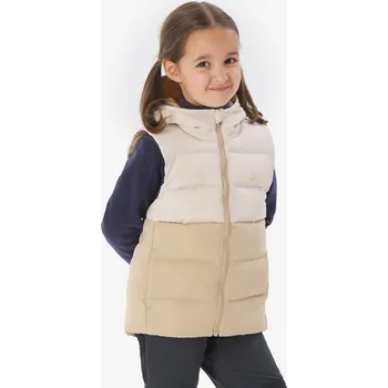 Pánská móda QUECHUA Dětská turistická prošívaná vesta NH 500 5-6 LET BÉŽOVÁ