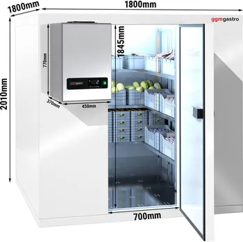 Lednice G.Gastro Commercial Walk-in Cold Room - 1800x1800 - 4,97m³ - with Cooling Unit