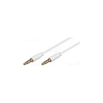 Audio kabel Kabel Jack 3,5mm 4pin vidlice, z obou stran 2m Povrch zlacený