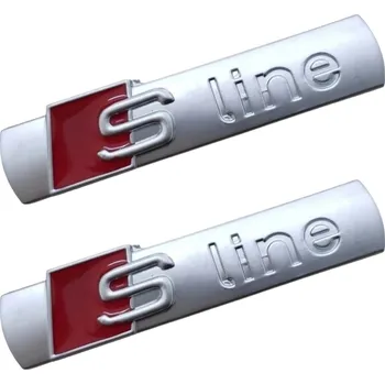 samolepka DENR 2x Samolepka 3D S Line, barva chrom matný