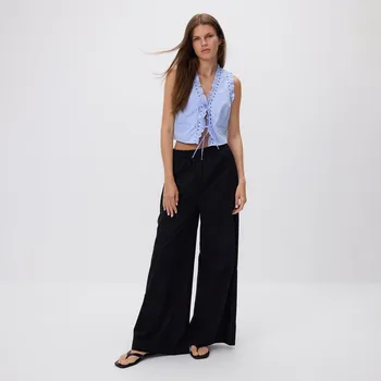 Dámské kalhoty Reserved - Kalhoty se širokými nohavicemi - černý - 872HU-99X - 872HU-99X-S