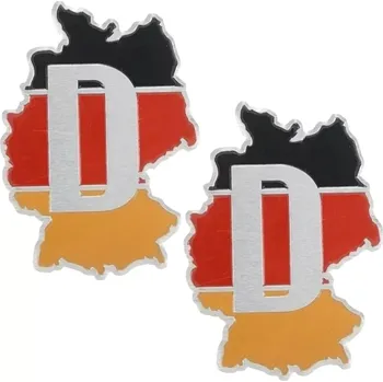 Samolepicí dekorace na vozidlo 2x Samolepka 3D chrom barva - Německo (Car Sticker chrom colour 3D - Germany)