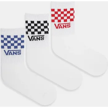 Pánské ponožky Dětské ponožky Vans Classic Check Crew 3-pack bílá barva, VN000Q1QWHT1 00X, vel. 31.5/38