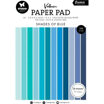 Studio Light Pergamenové papíry Studio Light, A5, 24 l. - odstíny modré