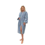 Dámský župan Kimono mikroplyš/bavlna, Mlžná modř M