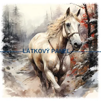Látkový panel - Kůň - KON - 66 Velikost: 15x15cm, Materiál: Kočárkovina