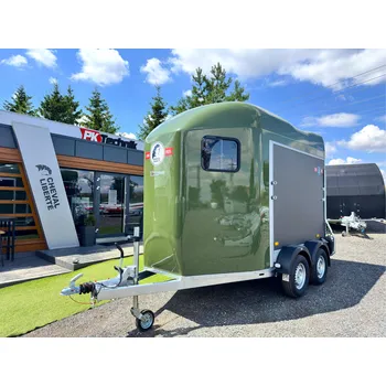 Přívěs pro přepravu koně a skotu Přívěs pro koně CHEVAL LIBERTE ORIGINS PLYWOOD®, ZELENÝ, bez sedlovny