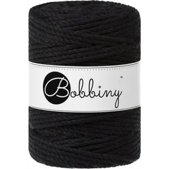 Příze Bobbiny 3PLY Macramé Rope 5 mm 100 m Black Šňůra