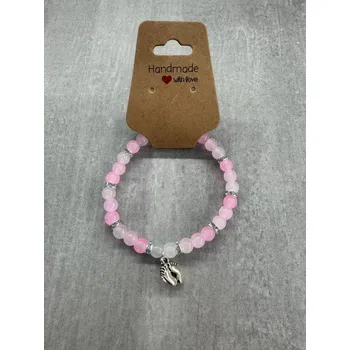 Náramek Náramek růžový s nožičkami