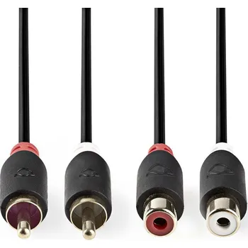 Nedis CABW24205AT20 prodlužovací audio kabel zástrčka 2x cinch - zásuvka 2x cinch, 2 m
