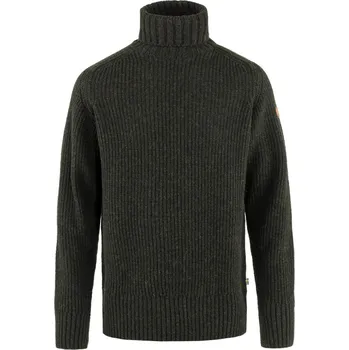 Pánská mikina svetr pánský FJÄLLRÄVEN Övik Roller Neck Sweater M Dark Olive - XXL