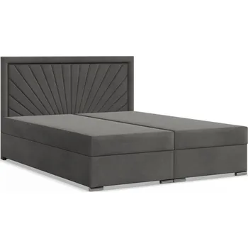 Postel AGroup Kontinentální čalouněná postel VICENZA (140 x 200 cm) Barva látky Trinity: (2315) Tmavá šedá