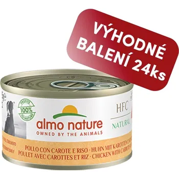 Krmivo pro psa Almo Nature HFC Natural - Kuřecí s mrkví a rýží 95g výhodné balení 24ks