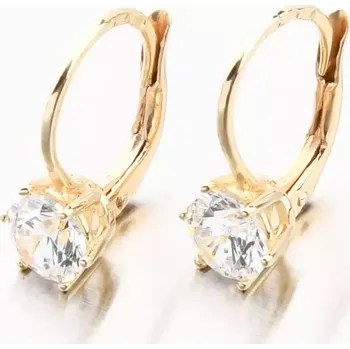 Náušnice Dámské náušnice žluté zlato 585 zirkon pro ženy 663P-120653