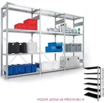 HTI Policový regál bezšroubový 2500x1000x400 mm/100 kg - přístavbové pole MC-7734