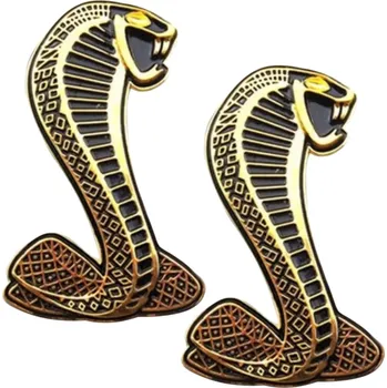 samolepka DENR 2x Samolepka 3D X Kobra, barva zlatá/černá - vhodná na auto, motorku, na nábytek, na sešit