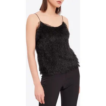 Dámské tričko GAUDI Fringed Black top S Černá