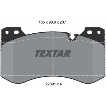 Brzdová destička Sada brzdových destiček, vždy 4 kusy v sadě TEXTAR 2289101