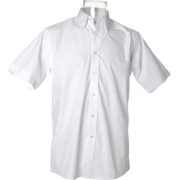 Pánská košile Kustom Kit Pánská popelínová pracovní košile s krátkým rukávem Barva: Bílá, Velikost: 43/44 (XL/17-17H) K100