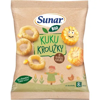 Slaná pochutina Sunar BIO křupky kroužky 20g Kuku