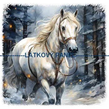 Látkový panel - Kůň - KON - 65 Velikost: 25x25cm, Materiál: Kočárkovina