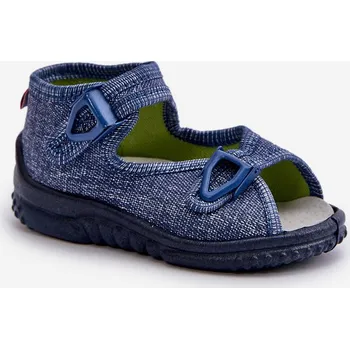 Dívčí sandály Papuče Sandálky Dětské NEL 310-5F GOKIDS Barva: Modrá, Velikost: 22