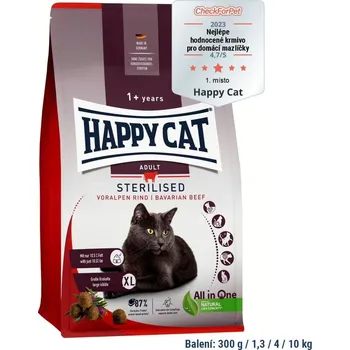 Krmivo pro kočku Happy Cat HC Sterilised Adult Voralpen-Rind / Hovězí 300 g