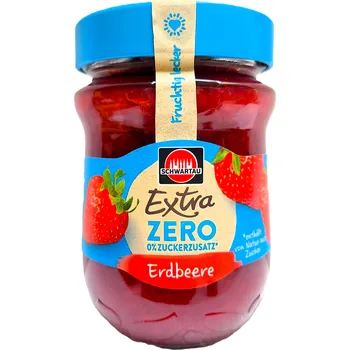 SCHWARTAU Extra ZERO Erdbeere - ovocný džem s jahodami, bez přidaného cukru, se sladidly - 280g