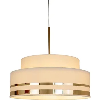 Lustr na lanku TAMI 1xE27/60W/230V pr. 40 cm béžová/zlatá