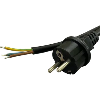 elektrický kabel Flexo šňůra pryž H07RN-F 3Gx1,5, rovná vidlice, černá - 3 m