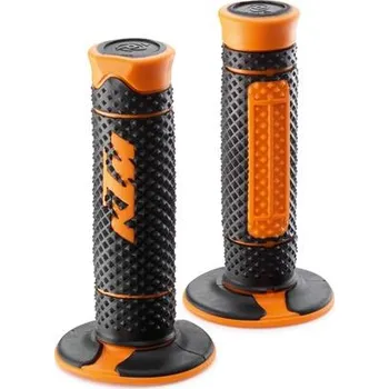 grip a Motokrosové rukojeti - gripy KTM GRIFFSET - zavřené konce - černá/oranžová (Rukojeti na řidítka, ručky na moto)