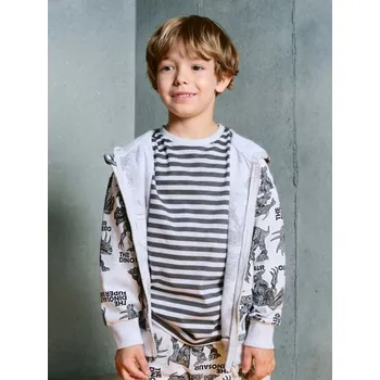 Chlapecké tričko Sinsay - Pruhované tričko - šedá - 800EY-09M - 800EY-09M-104