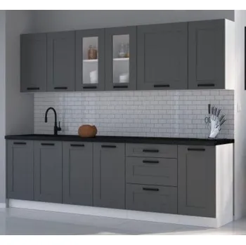 Kuchyňská linka Kuchyňská linka Luna bílá/dustgrey MDF, sestava G, 260 cm