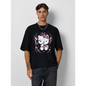 Pánské tričko Tričko s potiskem Hello Kitty - S - House - černá - 345EN-99X