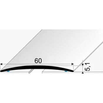 přechodová lišta Přechodová lišta samolepicí 60mm dekor kov 200 cm, EFFECTOR Inox hladký 07