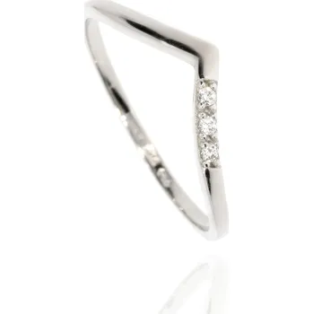 Šperk Zlatnictví Helios Prsten z bílého zlata špička Velikost: 60, Váha: 1,05g