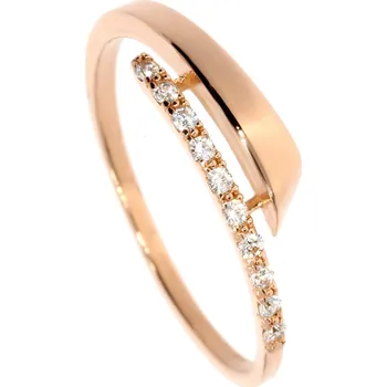 Prsten Zlatnictví Helios Zlatý prsten rose gold Velikost: 56, Váha: 1,40g