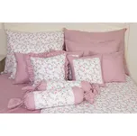 Podpěrová s.r.o. Bavlněné povlečení KYTIČKA VIVIANE / růžový proužek Velikost: 200x200 cm (1 ks), 70x90 cm (2 ks) ŠEV na peřině