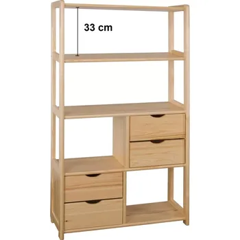 regál Dřevěný regál BM141 borovice masiv výška 150 cm