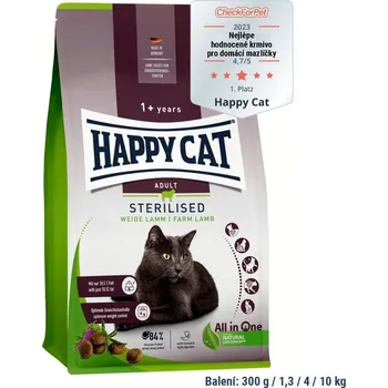 Krmivo pro kočku Happy Cat Sterilised Adult Weide-Lamm / Jehnečí 300 g