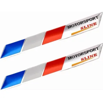 samolepka DENR 2x Samolepka 3D Motorsport SLINE Francie Motorsport Sline, barva stříbrná/france - vhodná na auto, motorku, na nábytek, na sešit