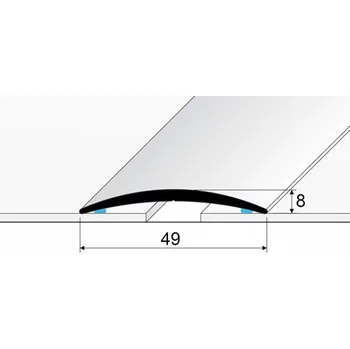 Podlahová lišta Přechodový profil oblý samolepicí 49mm dekor kov 270 cm, EFFECTOR Stříbro 00