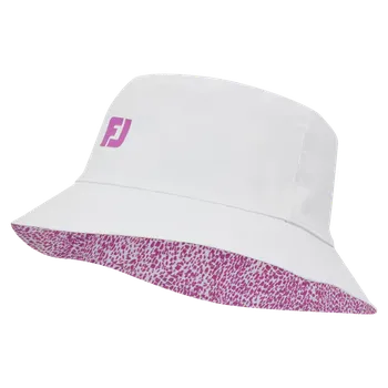 Klobouk FootJoy Reversible Bucket Hat, White/Berry Animal, dámské