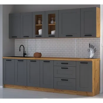Kuchyňská linka Kuchyňská linka Luna artisan/dustgrey MDF, sestava E, 260 cm