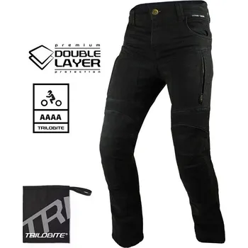 Moto kalhoty Trilobite Parado doublelayer AAAA slim fit men jeans long black level 2 vel. 42