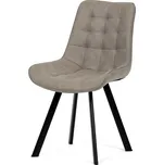 Autronic Židle jídelní, béžová látka v dekoru broušené kůže, nohy černý kov - HC-V3066 LAN3