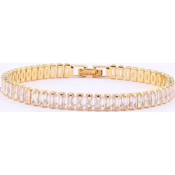 Náramek Bílý pozlacený náramek krystal