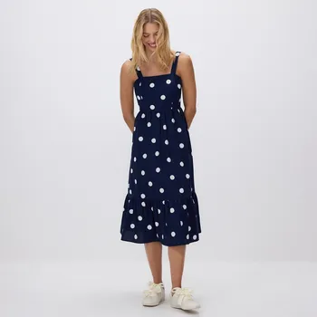 Dámské šaty Reserved - Bavlněné maxi šaty - tmavomodrá - 545HV-59X - 545HV-59X-XL