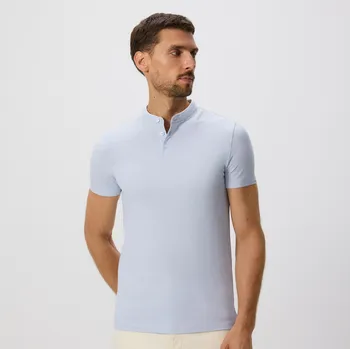 Pánské oblečení Reserved - Bavlněné polo košile střihu regular - bleděmodrá - 847DI-05X - 847DI-05X-XXL