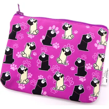 Pamlskový Ráj Univerzální taštička - mops Barva: ostružinová